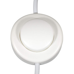ElekTek Interrupteur à commande au pied à bouton-poussoir en ligne. 2 A. Grand diamètre de 65 mm - à utiliser avec flexible à 2