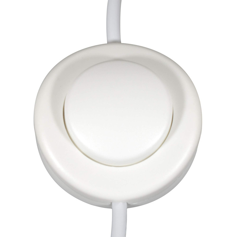 ElekTek Interrupteur à commande au pied à bouton-poussoir en ligne. 2 A. Grand diamètre de 65 mm - à utiliser avec flexible à 2 