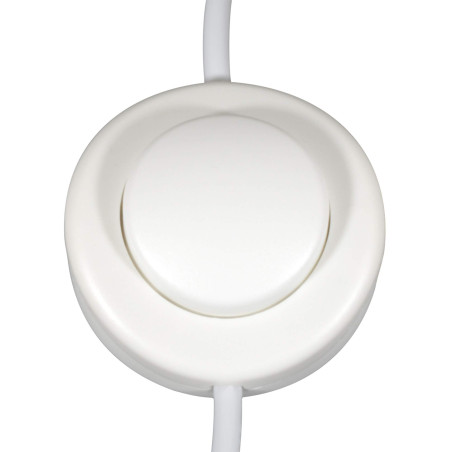 ElekTek Interrupteur à commande au pied à bouton-poussoir en ligne. 2 A. Grand diamètre de 65 mm - à utiliser avec flexible à 2