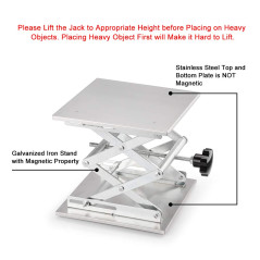 stonylab Table Élévatrice de Laboratoire, Table de Levage Plate-Forme de Laboratoire en Acier Inoxydable, 250 x 250 mm, Hauteur