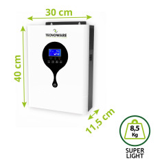 Tecnoware Power Systems - Onduleur Hybride Solaire 3500VA, Onde Sinusoïdale Pure, MPPT 120V-450V, Chargeur de Batterie Intellige