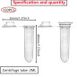 HUAZIZ 150 Pcs Micro Centrifugeuse Tubes, 2ml Clear Micro Plastic Tube,Coniques Tube à Essai Gradué Labo,Rond Micro Centrifugeus HUAZIZ 150 Pcs Micro Centrifugeuse Tubes, 2ml Clear Micro Plastic Tube,Coniques Tube à Essai Gradué Labo,Rond Micro Centrifugeus