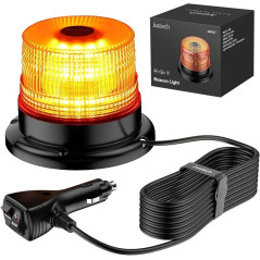 40W Gyrophare LED Orange, Justech 40 LEDs Gyrophare Magnétique E-Mark IP67 Étanche pour 12V/24V VéhiculePhare d'Avertissement Cl