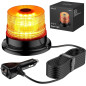 40W Gyrophare LED Orange, Justech 40 LEDs Gyrophare Magnétique E-Mark IP67 Étanche pour 12V/24V VéhiculePhare d'Avertissement Cl