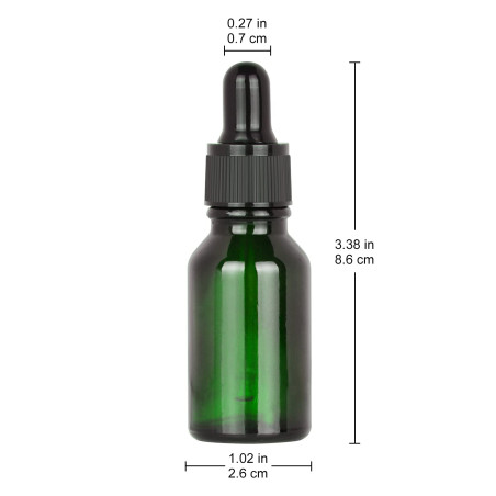 stonylab 15 ml (0,5 oz) 4-Pack Flacon Compte-gouttes en Verre, Bleu Flacon en Verre Vide avec Compte-gouttes en Verre Conique, B