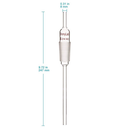 stonylab Verre Adaptateur Tube de Lab, Verre Borosilicaté Adaptateur D'entrée 24/40 avec Étendu Inférieur Tube D'égouttement de