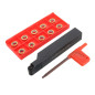 Maizoon Support de Lame de Tour Externe CNC SRAPR1616H10 + 10 Inserts en Carbure RPMT10T3MO Avec Clé DZ12 Maizoon Support de Lame de Tour Externe CNC SRAPR1616H10 + 10 Inserts en Carbure RPMT10T3MO Avec Clé DZ12