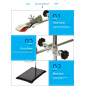 MissZM Support de Retort de Laboratoire pour extraction de titrage avec pince de burette et 2 colliers de serrage pour flasque, 