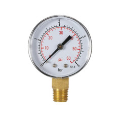 Manomètre pour Eau et Gaz 60PSI 1/4" NPT, Balances Mécaniques pour Piscine (4 bars)