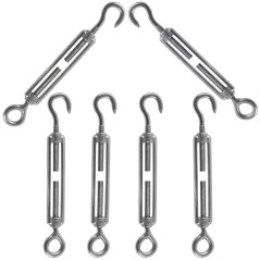 Rshuhx M4 Tendeur Cable Tendeur Crochet et œil Acier Inoxydable 304 Tendeur Réglable Tendeur de Fil Utilisé pour Tendre le Fil d