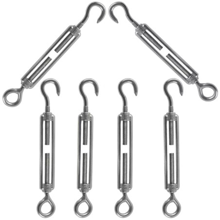 Rshuhx M4 Tendeur Cable Tendeur Crochet et œil Acier Inoxydable 304 Tendeur Réglable Tendeur de Fil Utilisé pour Tendre le Fil d