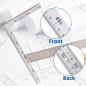 Siumir Inoxydable Règle Carrée en Forme de L de 90 Degrés Règle Double Face Métal Règle 150 x 300 mm