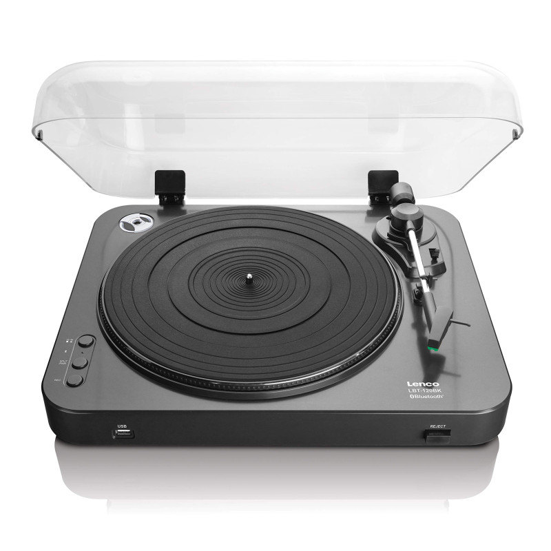 Lenco LBT-120 BK- Platine USB semi-automatique - Avec Bluetooth - Entraînement par courroie - 2 vitesses 33rpm, 45rpm - Numérisa Lenco LBT-120 BK- Platine USB semi-automatique - Avec Bluetooth - Entraînement par courroie - 2 vitesses 33rpm, 45rpm - Numérisa