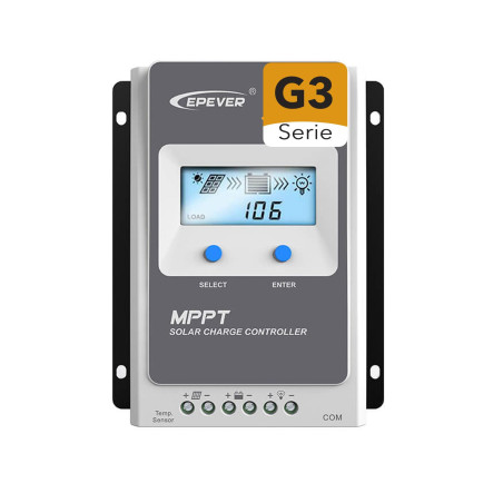 EPEVER® MPPT Tracer-AN G3 – Tracer3210AN G3 Régulateur de charge solaire, 30A, 12/24VDC auto work, PV 100V, Écran LCD, Mise à la