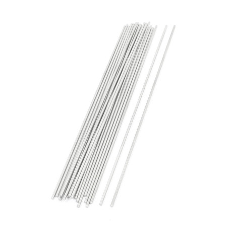 sourcing map 20pcs Tige Acier 200 x 2mm Barre Ronde En Acier Inoxydable pour RC Remplacement