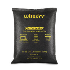 wisedry Lot de 2 sachets de gel de silice réutilisables pour déshumidificateur de voiture, 1 kg [2 x 500 grammes] Sachets déshyd