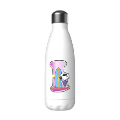 CYP Snoopy Brands Bouteille d'eau en acier inoxydable avec fermeture hermétique Lettre I multicolore 550 ml Blanc