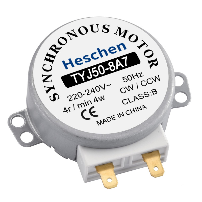 Heschen Moteur synchrone TYJ50-8A7 220-240VAC 4R/Min CW/CCW 50Hz pour table de tour de four à micro-ondes Heschen Moteur synchrone TYJ50-8A7 220-240VAC 4R/Min CW/CCW 50Hz pour table de tour de four à micro-ondes