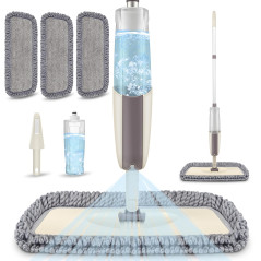 Balai Serpillère Vaporisateur, MEXERRIS Balai Lave Sol Spray Mop Microfibre Balais Serpillere avec Reservoir et 3 Tampons de Vad
