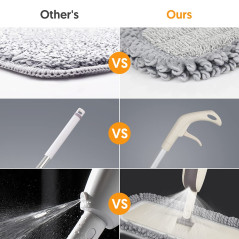 Balai Serpillère Vaporisateur, MEXERRIS Balai Lave Sol Spray Mop Microfibre Balais Serpillere avec Reservoir et 3 Tampons de Vad