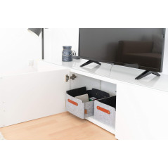 MIQIO Lot de 4 petites boîtes gris clair