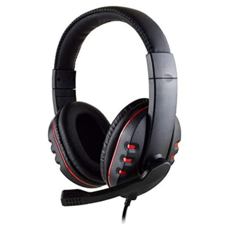Heden Casque Micro Filaire connecteur USB, telecommande intégr Micro pivotant, Arceau Noir- rougeu réglable