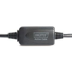 DIGITUS Câble d'extension actif USB 2.0 - Câble répéteur - USB A mâle vers USB A femelle - 15 m - 480 Mbit/s - Plug & Play - Ali
