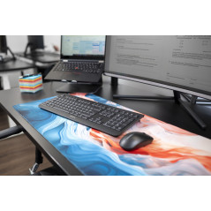 CHERRY DW 3000, Ensemble Clavier et Souris sans Fil, Disposition Belge (AZERTY), Connexion Radio 2,4 GHz, Design Plat, Touches s