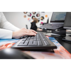 CHERRY DW 3000, Ensemble Clavier et Souris sans Fil, Disposition Belge (AZERTY), Connexion Radio 2,4 GHz, Design Plat, Touches s