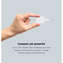 Chargeur Xtorm 67W GaN2 Ultra, Technologie GaN, USB-C et USB-A, Power Delivery, Plastique Recyclé GRS - Blanc