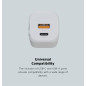 Chargeur Xtorm 67W GaN2 Ultra, Technologie GaN, USB-C et USB-A, Power Delivery, Plastique Recyclé GRS - Blanc Chargeur Xtorm 67W GaN2 Ultra, Technologie GaN, USB-C et USB-A, Power Delivery, Plastique Recyclé GRS - Blanc