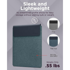 Lenovo Housse de Yoga pour Ordinateur Portable - 14,5" - Fermeture magnétique - Fine et légère - en matériaux recyclés - Poche s