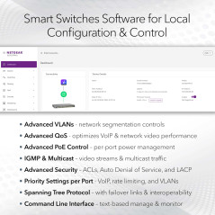 NETGEAR (GS724TP V3) Smart Switch Ethernet PoE Web Manageable 26 Ports Gigabit Via Cloud Insight, Switch RJ45 24 Ports PoE+ 190 