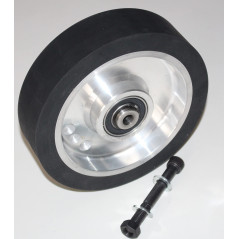 LASANA SMART MACHINES Roue de contact en caoutchouc 200 x 50 mm - Surface lisse - Cœur en aluminium - Avec tige de 12 mm - Prêt 