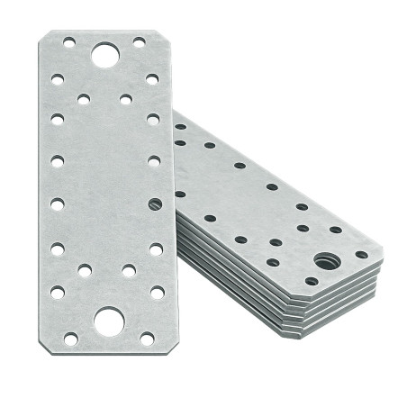 OMIDEAS 10 x Plaques d'assemblage plates (140 x 55 x 2) Connecteur de réparation, Plaques de raccord, en acier galvanisé