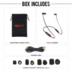 ISOtunes Écouteurs XTRA 2.0 : protection auditive Bluetooth EN352, 27 dB NRR, limite de volume 79 dB, autonomie 11 h
