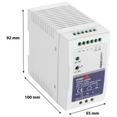 Poppstar, Alimentation pour rail DIN Ultra-Slim 24V (24V DC 4 A 96 Watt) Bloc d'alimentation pour rail DIN (avec PFC, 96W) Trans