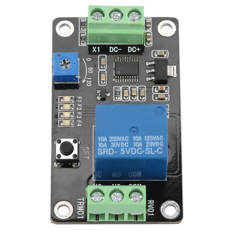 Module Relais TRM01 Multifonction DC 5-24V avec Délai Marche/Arrêt pour Automatisation et Contrôle Électrique