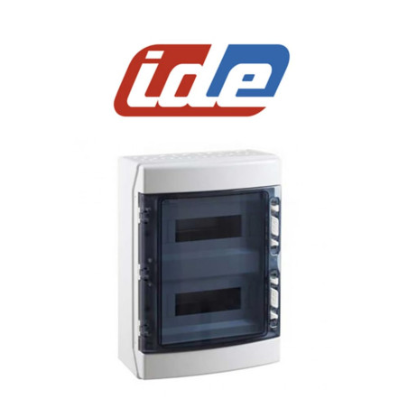 IDE CDN24PT IP65 Coffre de distribution étanche en ABS, scellé, gris, 436 x 310 x 148 mm