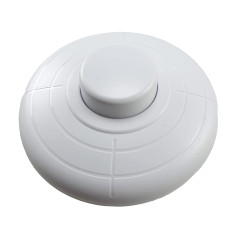Interrupteur à pied avec contacts à vis, 1 pôle, 2 A 250 V, blanc, interrupteur de lampe