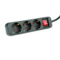 ROLINE Multiprise 3X avec Interrupteur, Noir, 6 m