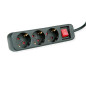 ROLINE Multiprise 3X avec Interrupteur, Noir, 6 m