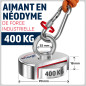MAGFISHION Aimant Neodyme Puissant - 400 KG - Aimant de Pêche - Ø90mm - Peche a l'aimant avec 2 Cordes, Triple Crochet et Gants 