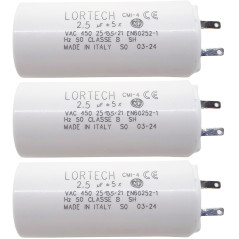 lot de 3 condensateurs 2,5 μF pour volet roulant toutes marques - couple moteur 6Nm - fabriqué en Italie