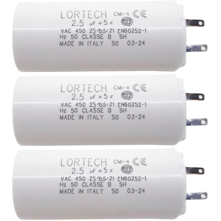 lot de 3 condensateurs 2,5 μF pour volet roulant toutes marques - couple moteur 6Nm - fabriqué en Italie