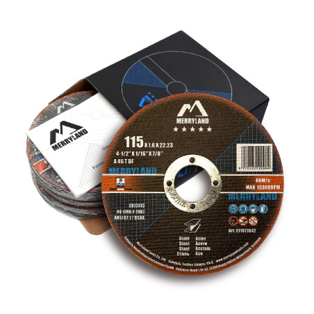 Merryland Disque à Tronçonner 115 Métal Acier Fer, 115 X 1,6 mm Disque de Coupe 25 Pièces, Disque Découper pour Meuleuse d'Angle
