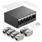deleyCON Panneau de Brassage 6 Ports Kit Panneau de Distribution 1U + 6x RJ45 Modules Keystone Jack STP CAT6a Compatibles avec C deleyCON Panneau de Brassage 6 Ports Kit Panneau de Distribution 1U + 6x RJ45 Modules Keystone Jack STP CAT6a Compatibles avec C