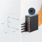 deleyCON Panneau de Brassage 6 Ports Kit Panneau de Distribution 1U + 6x RJ45 Modules Keystone Jack STP CAT6a Compatibles avec C deleyCON Panneau de Brassage 6 Ports Kit Panneau de Distribution 1U + 6x RJ45 Modules Keystone Jack STP CAT6a Compatibles avec C