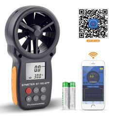 BTMETER Anémomètre Numérique de Vitesse du Vent de Poche, Bluetooth sans Fil à Palette Anémomètre Mètre pour Le Refroidissement 