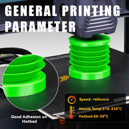 Filament TPU 1.75mm, TINMORRY 3D Matériel d'impression, TPU Filament pour imprimante 3D FDM, 1 kg 1 bobine, Rouge